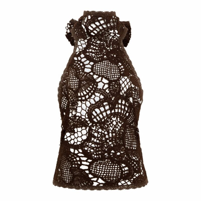 Siedrés INDY - Halterneck crocheted top with open-knit texture — image 1 of 4