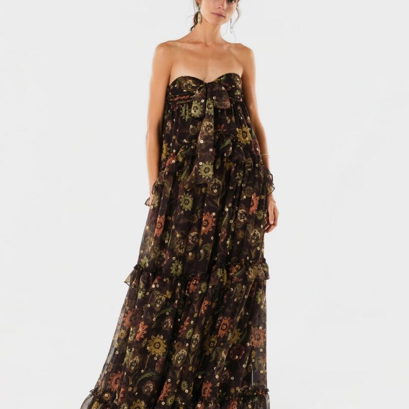 Siedrés JOSIANE - Strapless sheer ruffled maxi dress — image 2 of 6