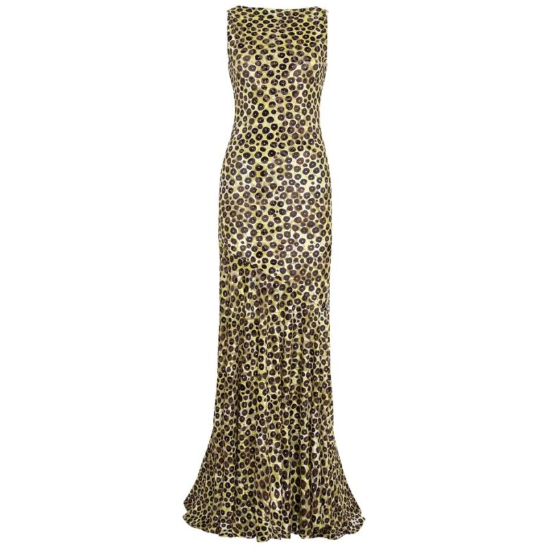 Siedrés FENS - Open-back velvet devoré maxi dress — image 1 of 3