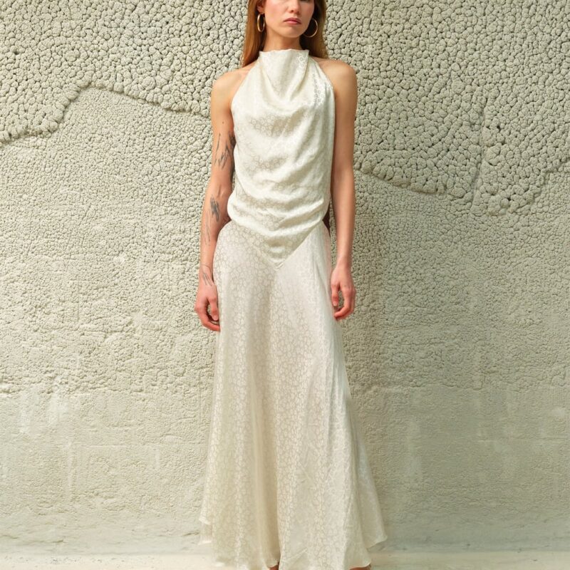 Siedrés JEANNE - Jacquard satin halterneck dress — image 2 of 3