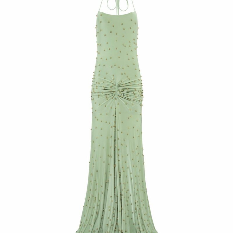 Siedrés NENSI - Gold studded jersey slip maxi dress — image 1 of 4