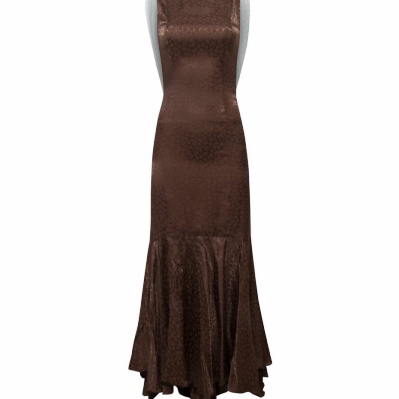 Siedrés MANON - Jacquard satin maxi dress with draped back detail — image 1 of 4