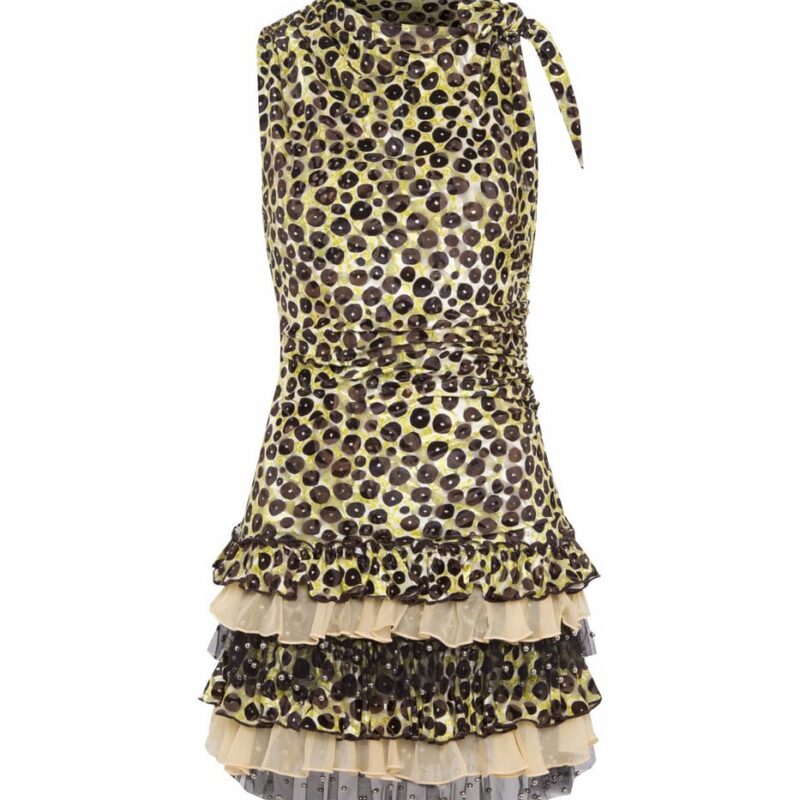 Siedrés FLORIANA - Velvet devoré mini dress with ruffled hem — image 1 of 3