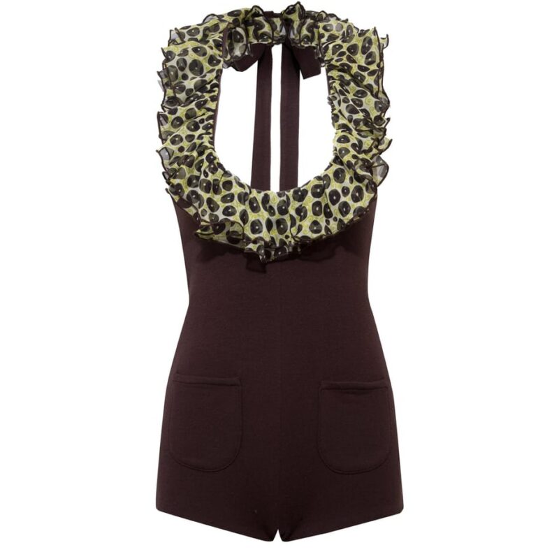 Siedrés IVY - Ruffled plunge-neck jersey jumpsuit — image 1 of 3