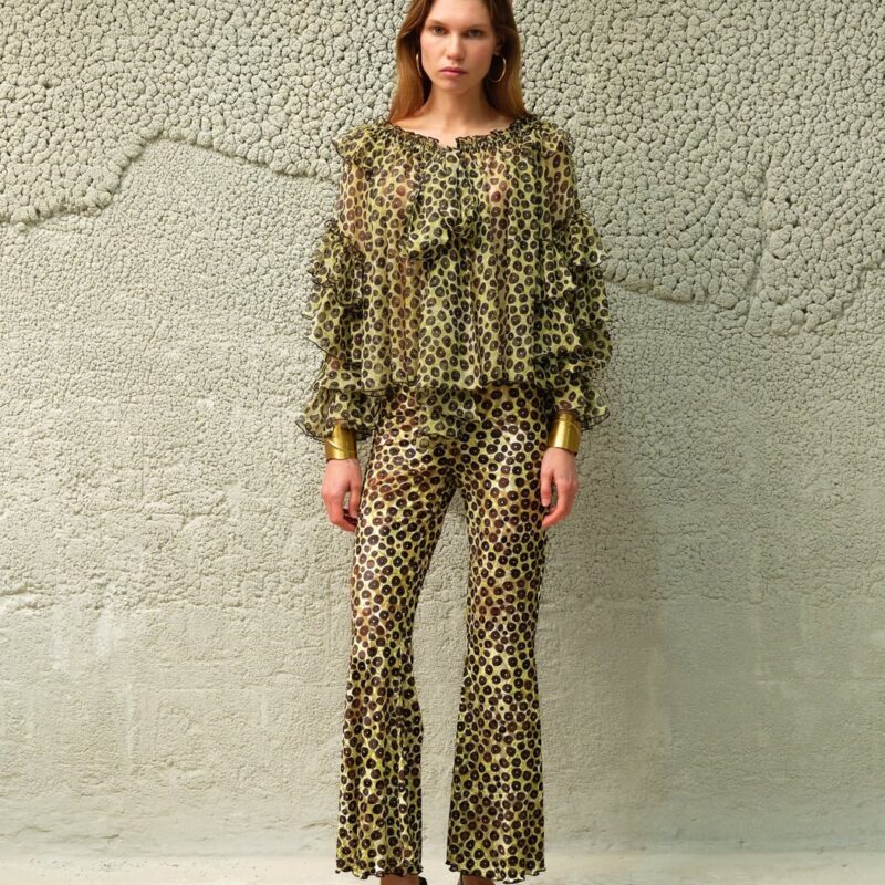 Siedrés JESLYNN - Velvet flared pants with devoré detail — image 2 of 4