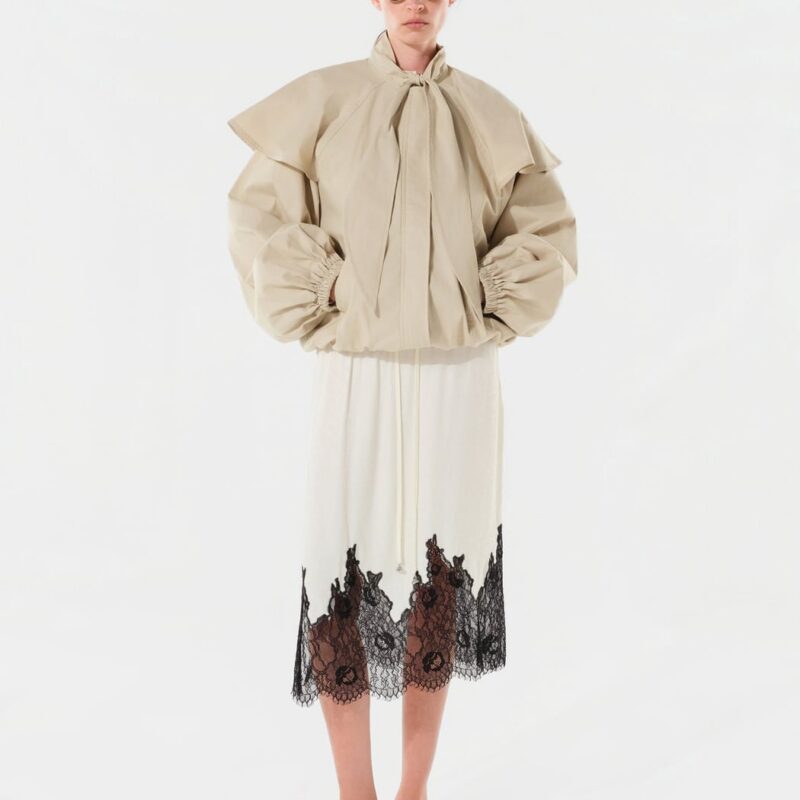 Siedrés NELL - Satin lace trimmed midi skirt — image 2 of 5