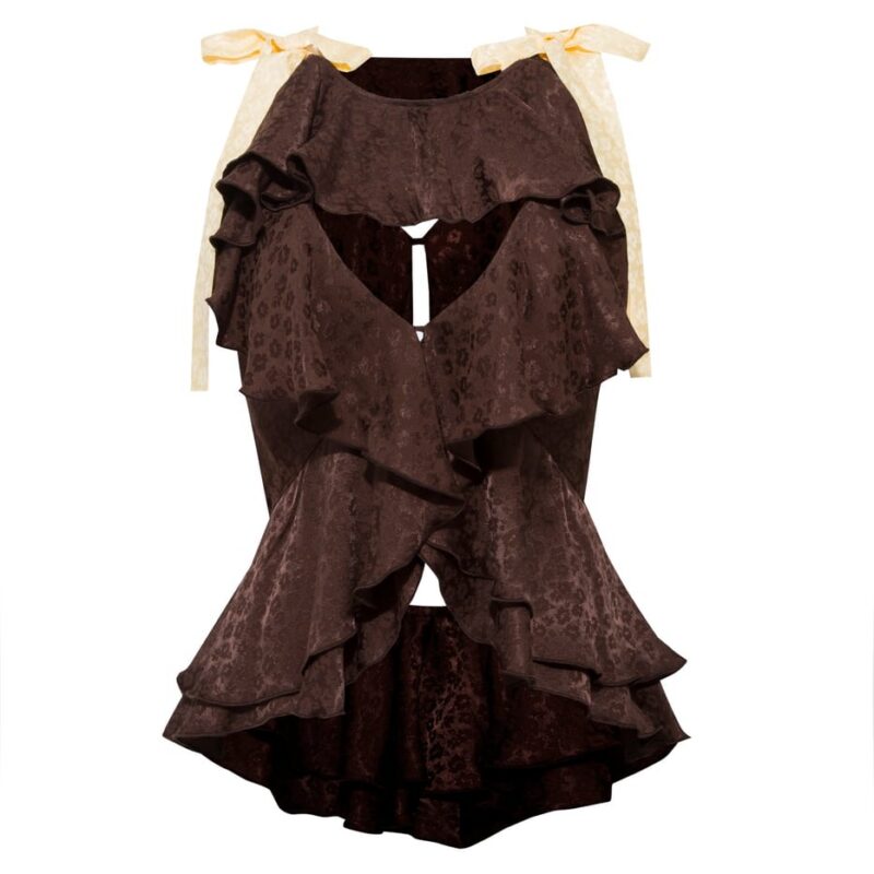 Siedrés MARIAN - Ruffled floral satin devoré top — image 1 of 5