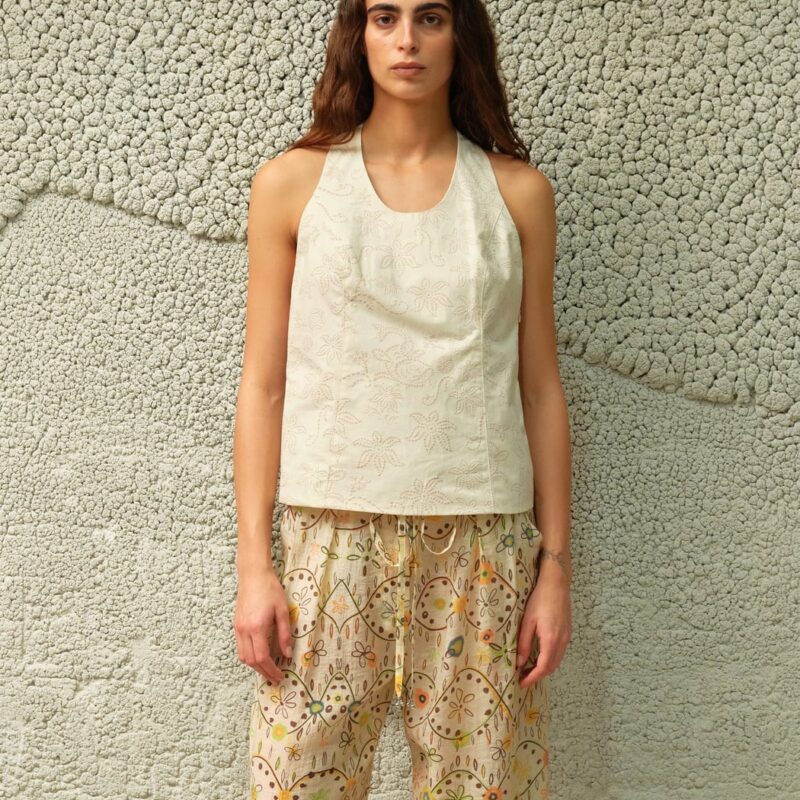 Siedrés MIEL - Open-back textured halter neck top — image 2 of 4