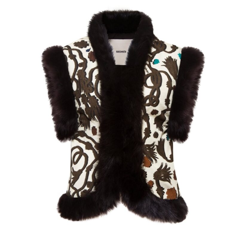 Siedrés ESTEV - Printed vest with fur trim — image 1 of 6