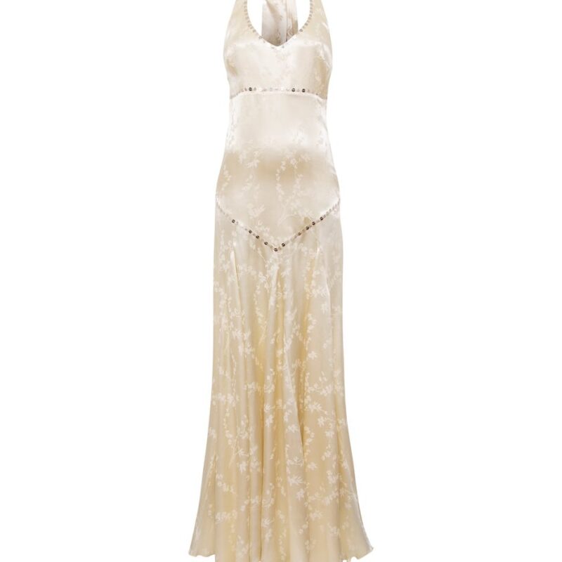 Siedrés RAYE - Embellished halter maxi dress with neck tie design — image 1 of 6
