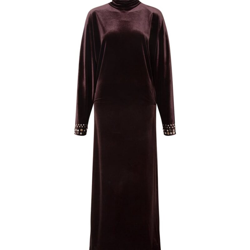 Siedrés ANETTE - Draped velvet maxi dress with cape collar — image 1 of 6