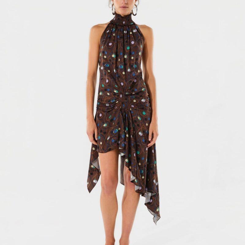 Siedrés TONI - Satin halter-neck printed mini dress — image 2 of 6