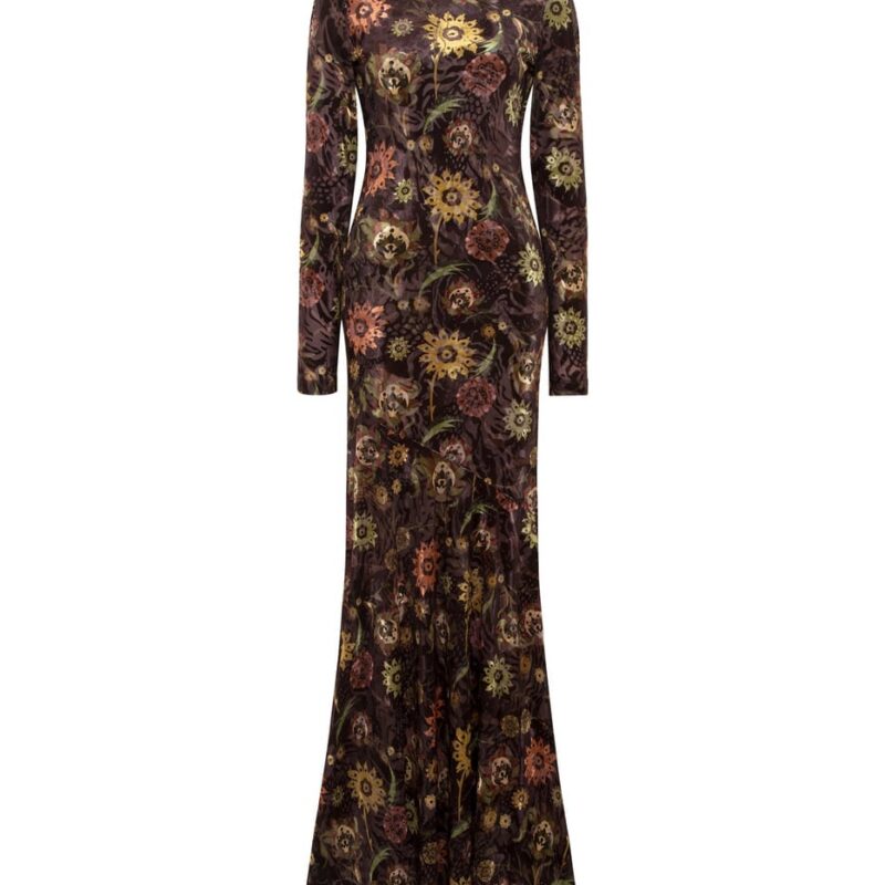 Siedrés ALIN - Velvet devoré open back maxi dress — image 1 of 6