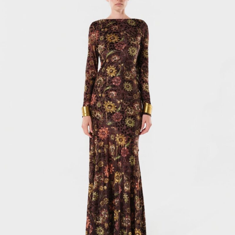 Siedrés ALIN - Velvet devoré open back maxi dress — image 2 of 6