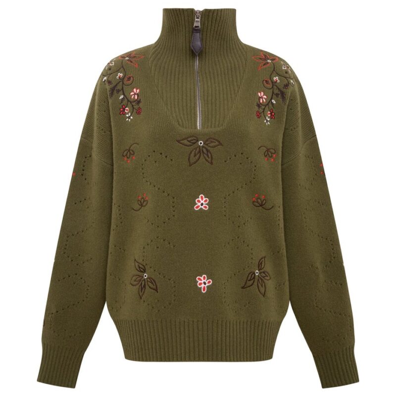 Siedrés GENEVA - Half-zip embroidered knit sweater — image 1 of 5
