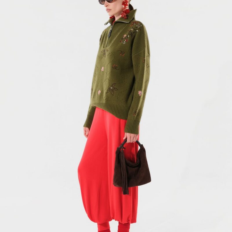 Siedrés GENEVA - Half-zip embroidered knit sweater — image 2 of 5