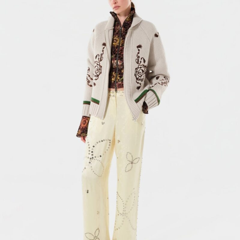 Siedrés NIASA - Zip-up embroidered knit cardigan — image 2 of 6
