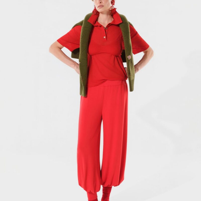 Siedrés DARINA - Lambswool blend knit tapered pants with rib hem — image 2 of 5