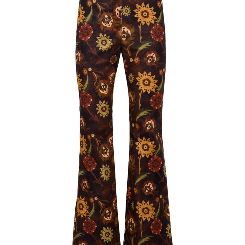Siedrés ISLA - Printed velvet flared pants — image 1 of 6