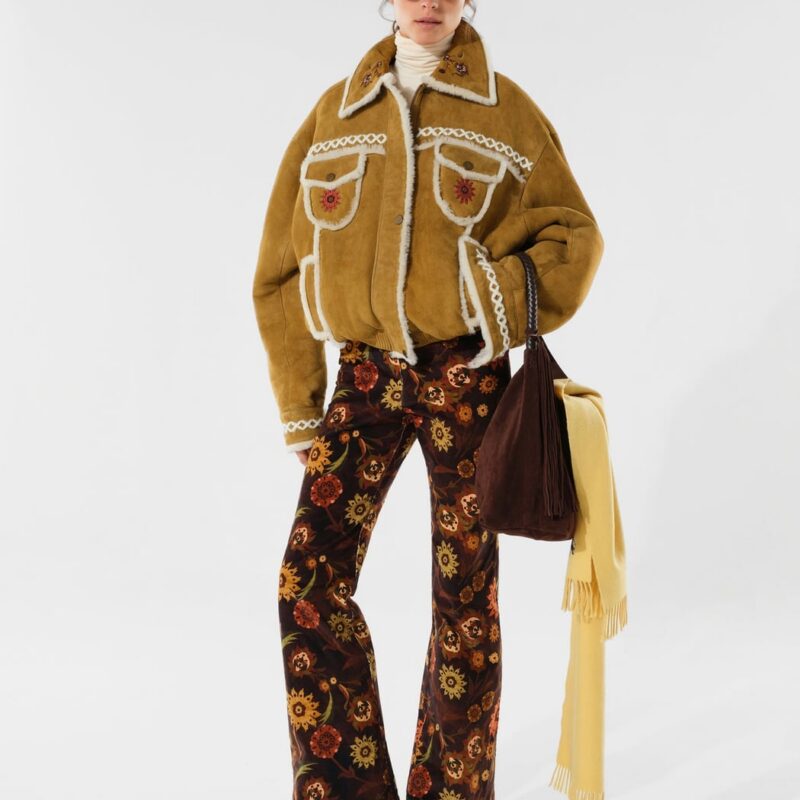 Siedrés ISLA - Printed velvet flared pants — image 2 of 6