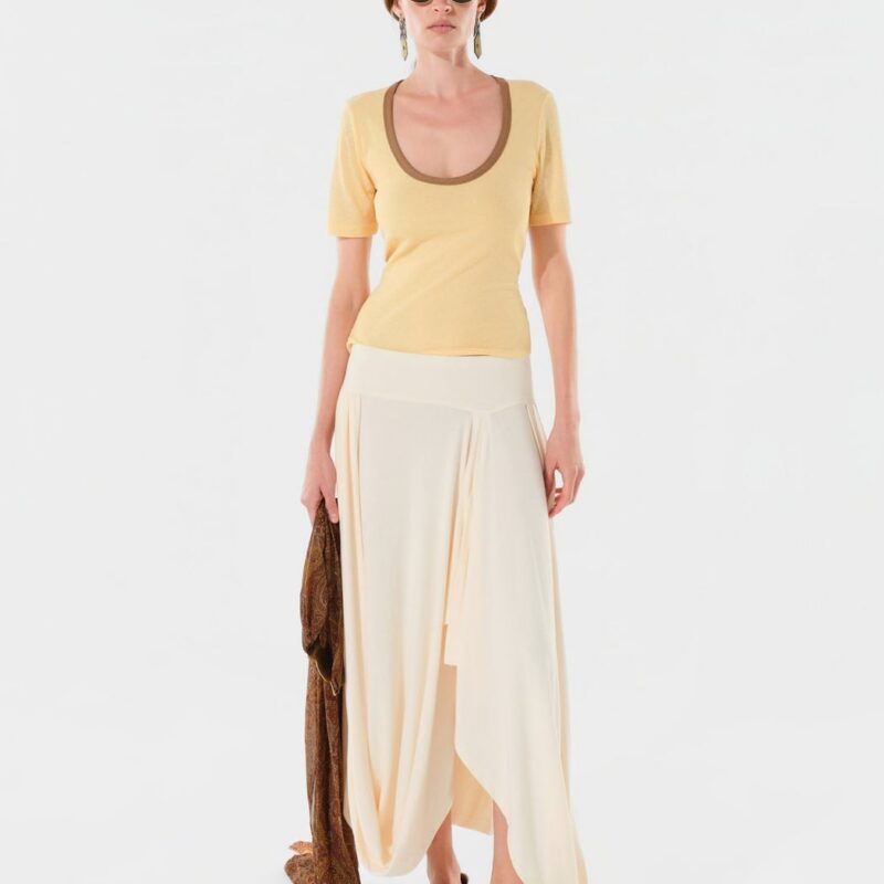 Siedrés JULIET - Asymmetric draped knit midi skirt — image 2 of 5