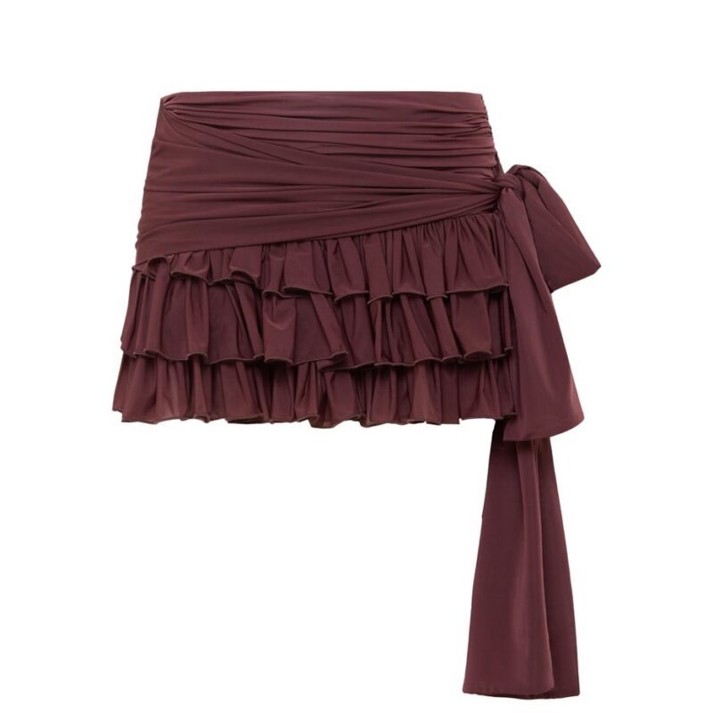 Siedrés SORA - Asymmetric draped jersey mini skirt — image 1 of 5