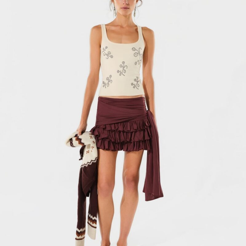 Siedrés CALI - Embellished square neck top — image 2 of 4