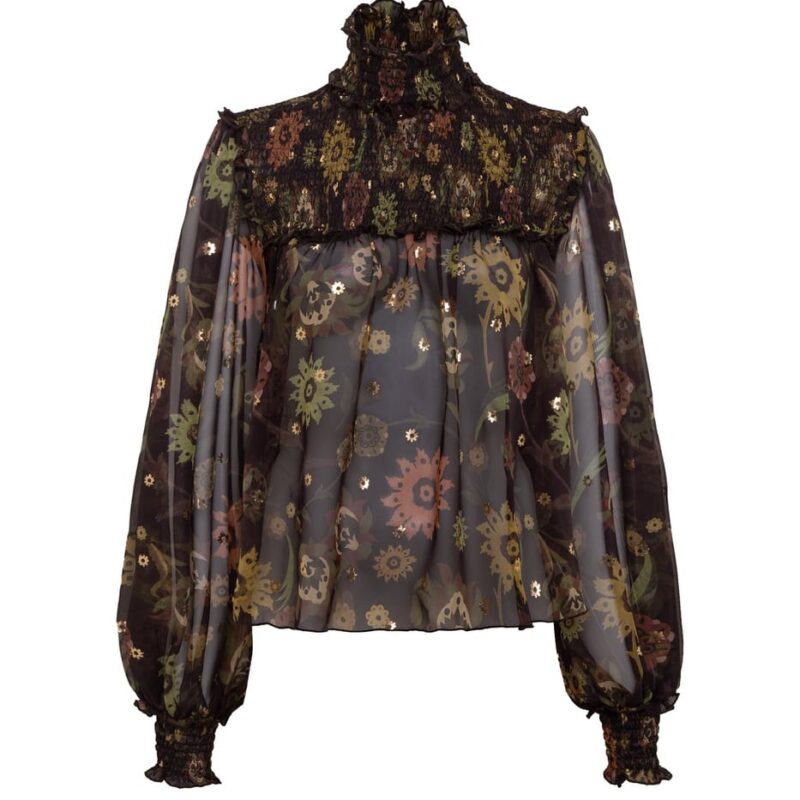 Siedrés MIRELLE - Floral Printed sheer long-sleeve blouse — image 1 of 6