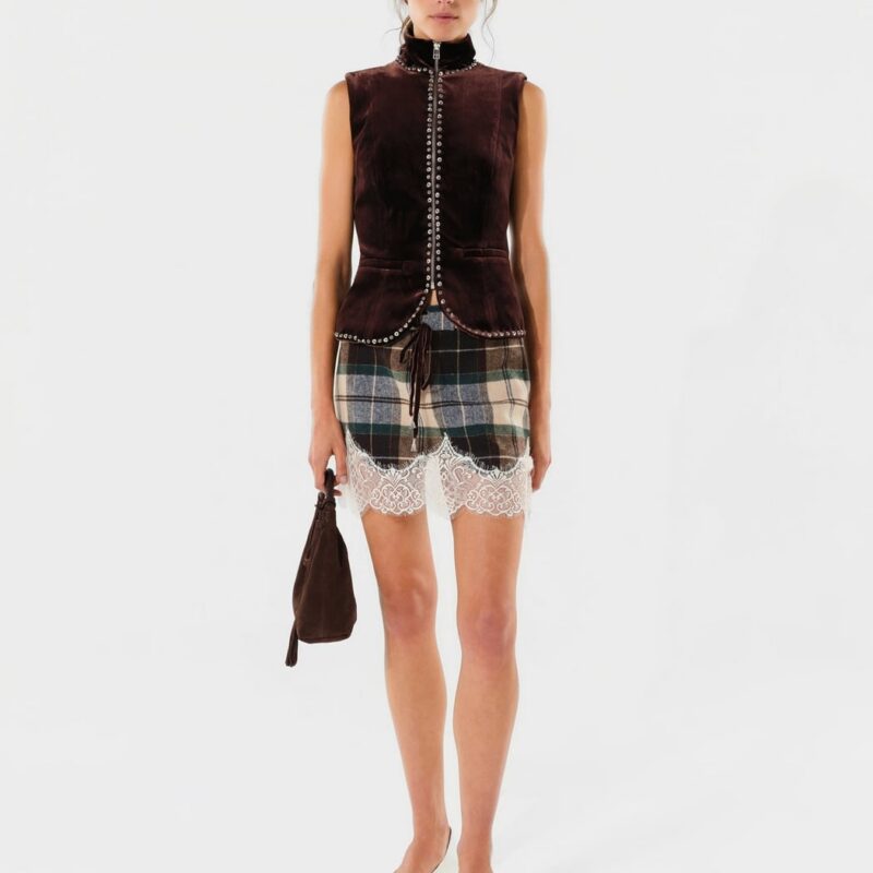 Siedrés VEXA - Studded velvet zip vest — image 2 of 7