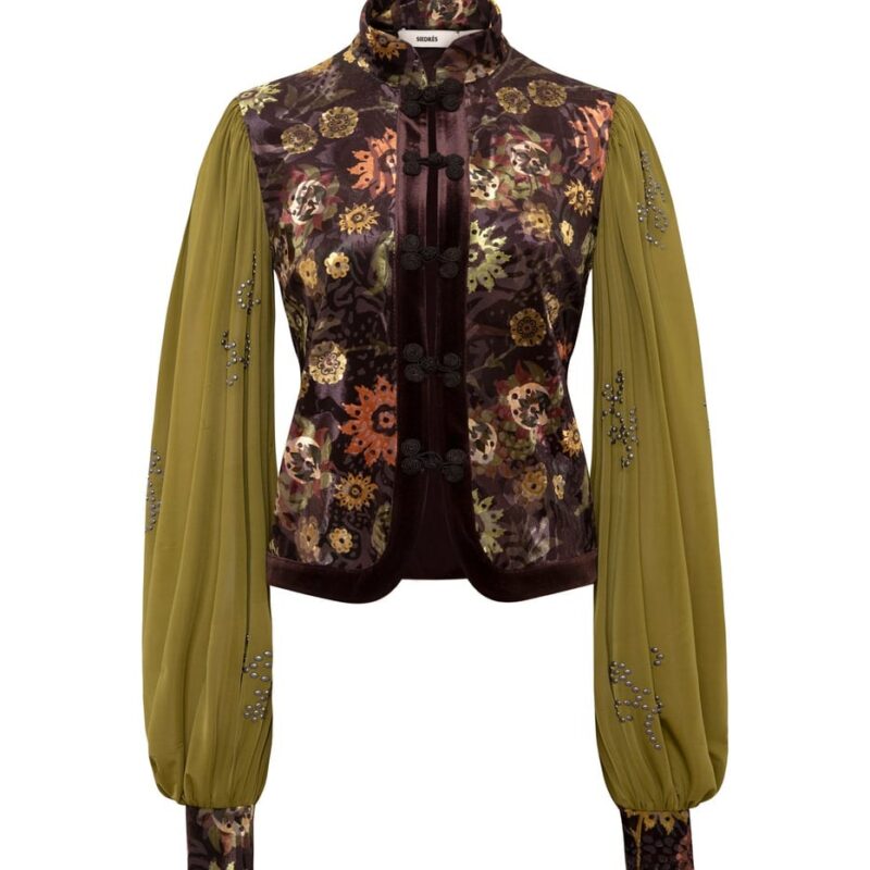 Siedrés GILLIE - Mixed-fabric floral print shirt top — image 1 of 6