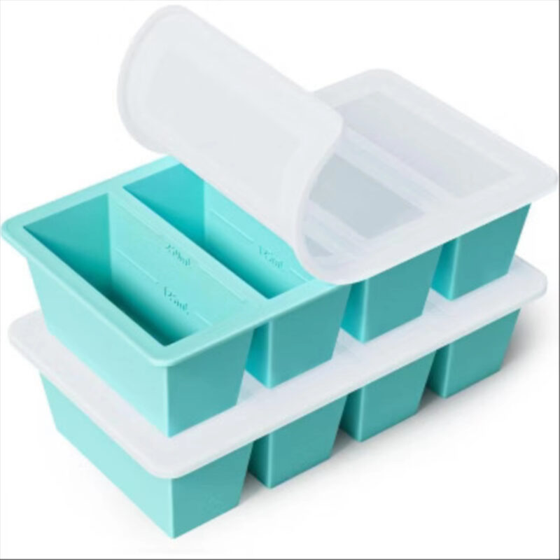 Silicone Freezer Tray for Sauce & Broth, Freeze Souped Portion Cubes for Easy Soup Storage Aqua one size