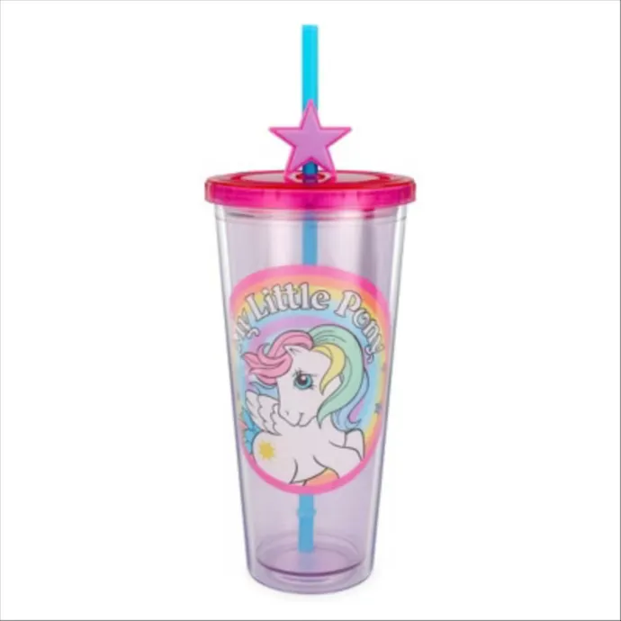 Silver Buffalo My Little Pony Starshine 24-Ounce Carnival Cup With Lid and Straw Topper Charm