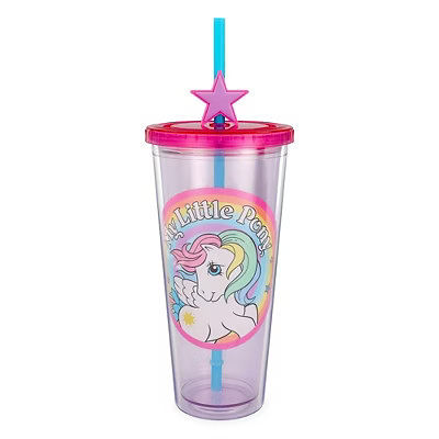 Silver Buffalo My Little Pony Starshine 24-Ounce Carnival Cup With Lid and Straw Topper Charm