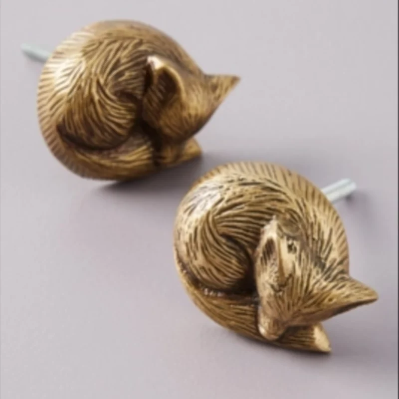 Sleeping Fox Knobs, Set of 2