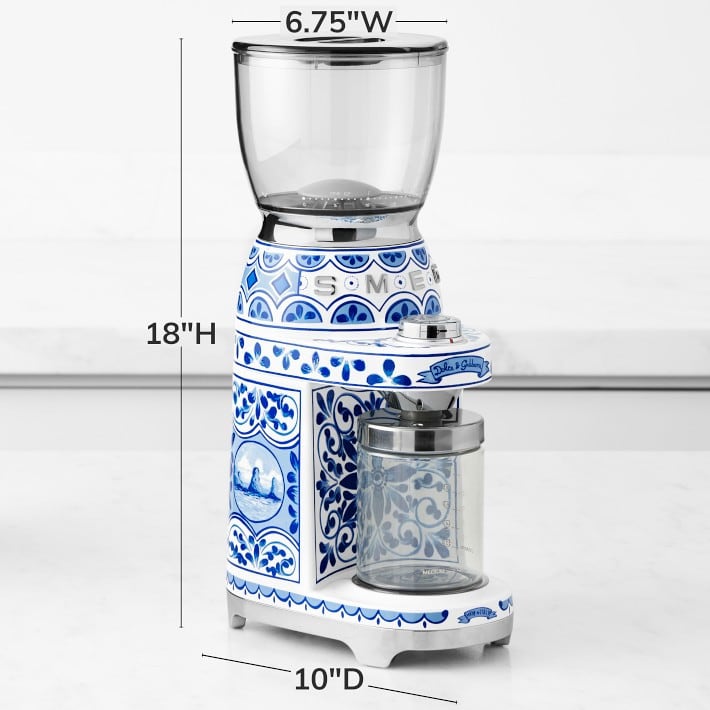 SMEG Dolce & Gabbana Coffee Grinder, Blu Mediterraneo