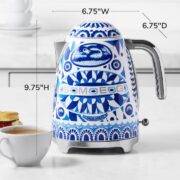 SMEG Dolce & Gabbana Electric Kettle, Blu Mediterraneo