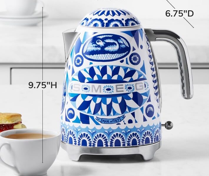 SMEG Dolce & Gabbana Electric Kettle, Blu Mediterraneo