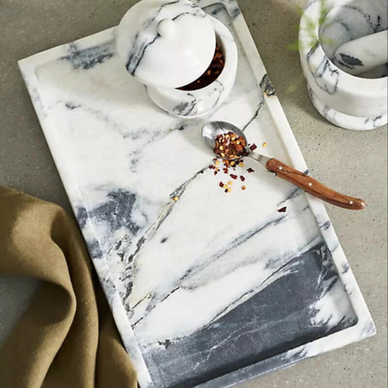 Smoky White Marble Serving Tray at Terrain