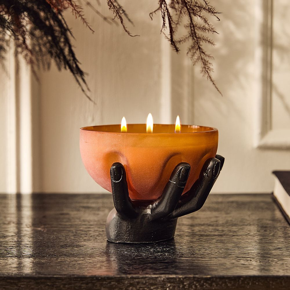 Spooky Hand Filled Glass Candles