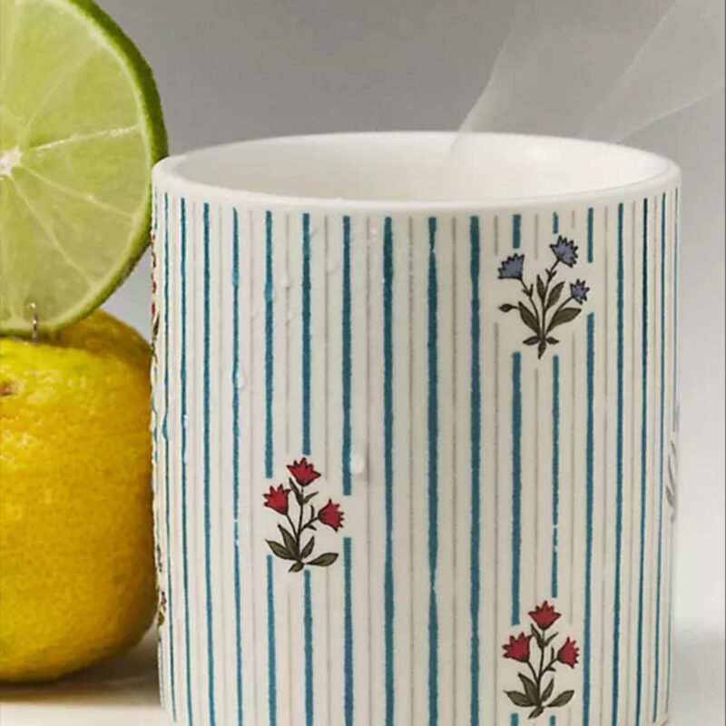Spring Cottage Fresh Spring Rain & Bright Bergamot Ceramic Boxed Candle