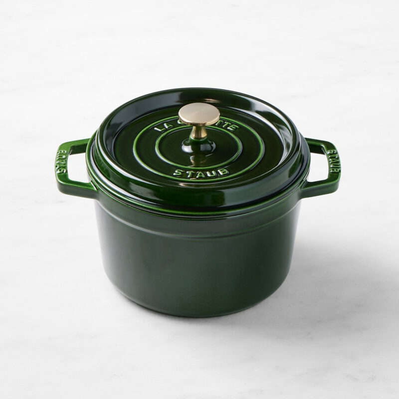 Staub Basil with Brass Staub Basil with Brass Collection Staub Enameled Cast Iron Deep Oven, 3-Qt.