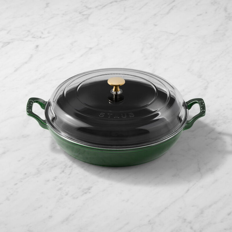 Staub Basil with Brass Staub Basil with Brass Collection Staub Enameled Cast Iron Everything Braiser, 3.5-Qt.