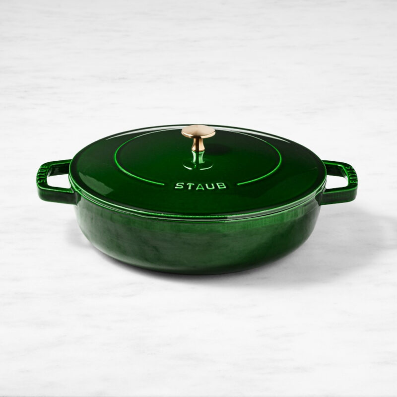Staub Basil with Brass Staub Basil with Brass Collection Staub x Smitten Kitchen Enameled Cast Iron Braiser 4-Qt