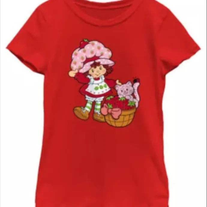 Strawberry Shortcake Kids STRAWBERRY CUSTARD BASKET Graphic T-Shirt, Red