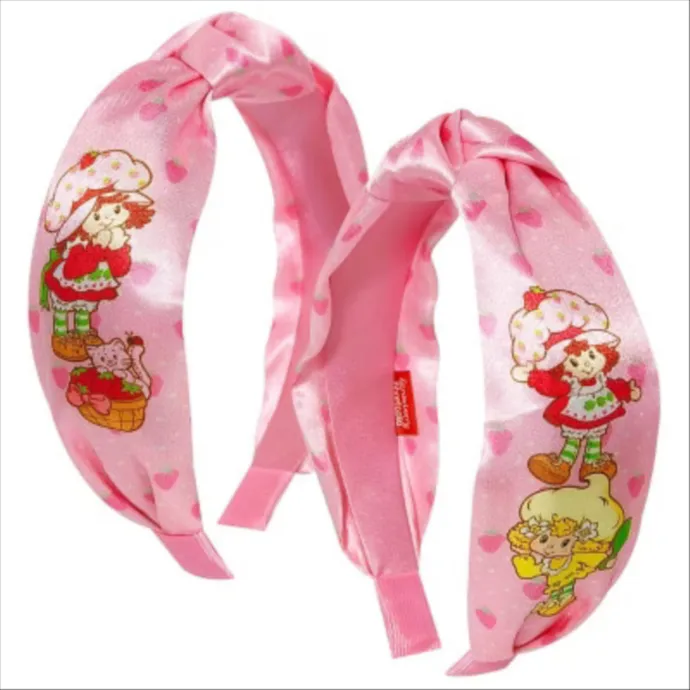 Strawberry Shortcake Thick None Slip Knotted Headband for Girls, Strawberry Shortcake Hair Accessories