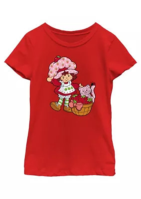 Strawberry Shortcake Kids STRAWBERRY CUSTARD BASKET Graphic T-Shirt, Red