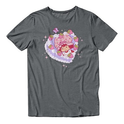 Strawberry Shortcake Mens Cutie Pie Cake Portrait T Shirt - Heather Dark Grey - Medium