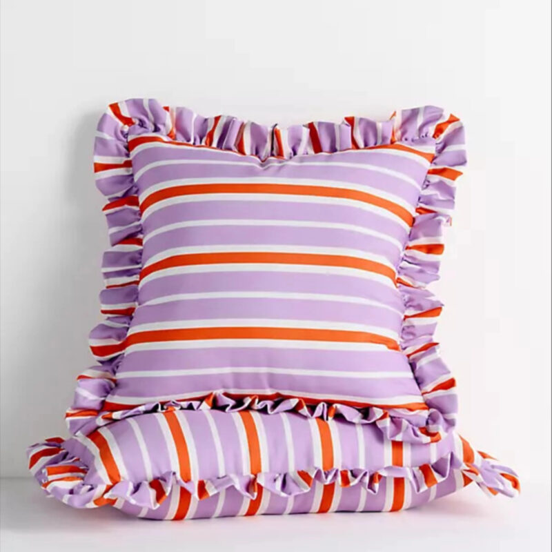 Maeve by Anthropologie Striped Ruffle Indoor/Outdoor Pillow