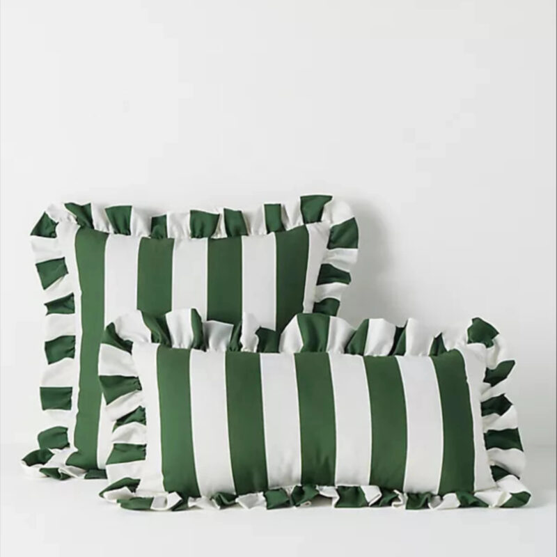 Maeve by Anthropologie Striped Ruffle Indoor/Outdoor Pillow