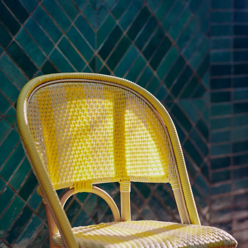 Striped Woven Indoor/Outdoor Bistro Chairs, Set of 2